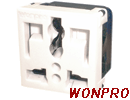 Universal + L-shaped safety receptacle ( 2P+E )