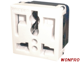 Universal + L-shaped safety receptacle ( 2P+E )