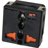 Orange shutters, with toggle switch on-off.