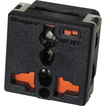 Orange shutters, with toggle switch on-off.