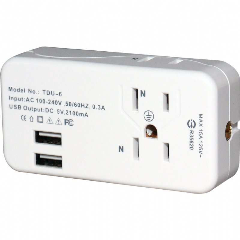 Multi-socket with USB charger, TDU-6