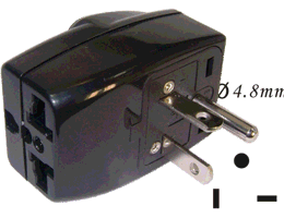 雙插孔萬用轉接器：2P+E接地型