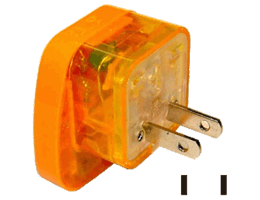 萬用轉接器-附安全門及電壓指示燈：2P附側接地型